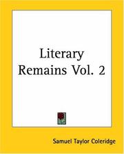 Front cover of Literary remains by Samuel Taylor Coleridge