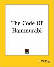 Cover of The Code of Hammurabi by Leonard William King