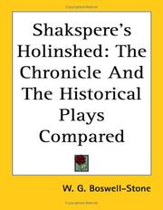 Front cover of Shakespere's Holinshed by W. G. Boswell-Stone