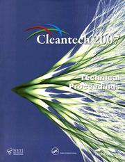 Front cover of Technical Proceedings of the 2007 Cleantech Conference and Trade Show by NanoScience & Technology Inst (NSTI)