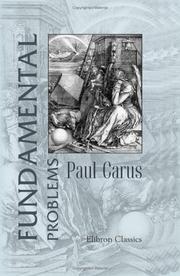 Cover of Fundamental problems by Paul Carus