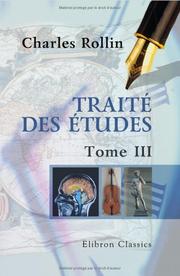 Cover of Traité des études by Charles Rollin