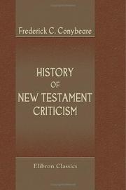 Cover of History of New Testament criticism by F. C. Conybeare