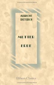 Cover of Mutter Erde by Albrecht Dieterich