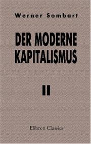 Front cover of Der moderne Kapitalismus by Werner Sombart