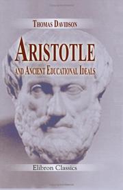 Cover of Aristotle and ancient educational ideals by Thomas Davidson