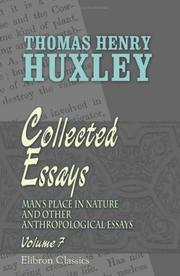Cover of Essays by Thomas Henry Huxley