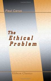 Cover of The Ethical Problem by Paul Carus
