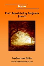 Cover of Meno by Benjamin Jowett