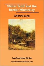 Front cover of Walter Scott and the Border Minstrelsy by Andrew Lang