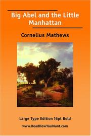 Front cover of Big Abel and the Little Manhattan by Cornelius Mathews