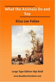 Front cover of What the Animals Do and Say by Eliza Lee (Cabot) Follen