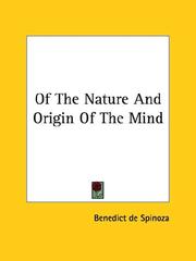 Front cover of Of The Nature And Origin Of The Mind by Benedictus de Spinoza
