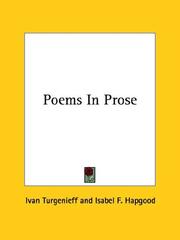 Front cover of Poems in prose by Ivan Sergeevich Turgenev