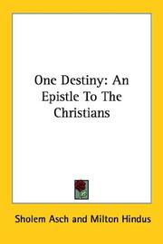 Cover of One Destiny by Sholem Asch