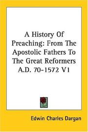 Front cover of A history of preaching by Edwin Charles Dargan