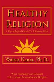 Front cover of Healthy Religion by Walter Kania