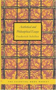 Front cover of Aesthetical and philosophical essays by Friedrich Schiller