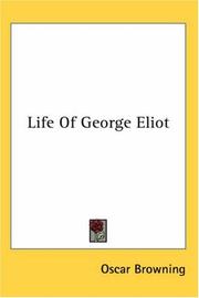 Cover of Life of George Eliot by Oscar Browning