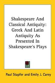Cover of Shakespeare et l'antiquité by Paul Stapfer