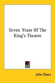 Front cover of Seven years of the King's Theatre by John Ebers