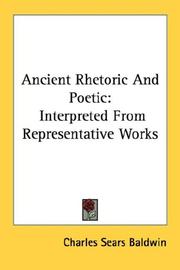 Cover of Ancient rhetoric and poetic by Charles Sears Baldwin