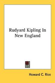 Front cover of Rudyard Kipling in New England by Howard C. Rice