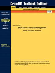 Front cover of Short-Term Financial Management (Cram101 Textbook Outlines - Textbook NOT Included) by Maness
