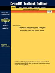 Front cover of Financial Reporting and Analysis (Cram101 Textbook Outlines - Textbook NOT Included) by Revsine