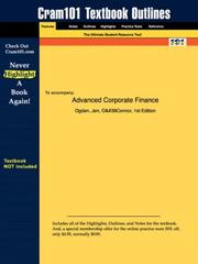 Front cover of Advanced Corporate Finance (Cram101 Textbook Outlines - Textbook NOT Included) by Ogden