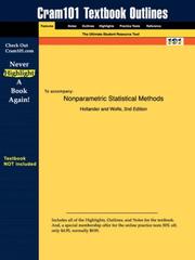 Cover of Nonparametric Statistical Methods (Cram101 Textbook Outlines - Textbook NOT Included) by Hollander