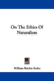 Front cover of On The Ethics Of Naturalism by William Ritchie Sorley