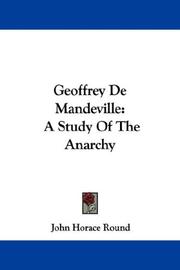 Cover of Geoffrey de Mandeville by John Horace Round