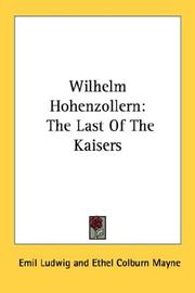 Front cover of Wilhelm Hohenzollern by Emil Ludwig