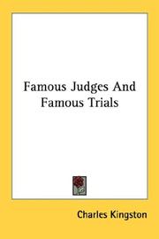 Front cover of Famous judges and famous trials by Charles Kingston