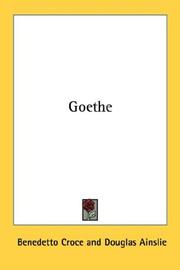 Cover of Goethe by Benedetto Croce