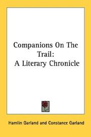 Front cover of Companions on the trail by Hamlin Garland