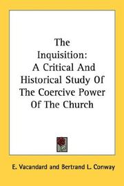 Cover of Inquisition. by E. Vacandard