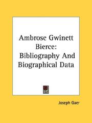 Cover of Ambrose Gwinett Bierce by Joseph Gaer