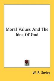 Front cover of Moral values and the idea of God by William Ritchie Sorley