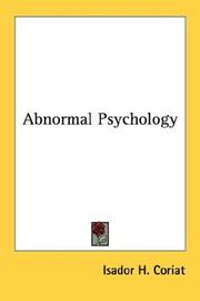 Cover of Abnormal psychology by Isador H. Coriat