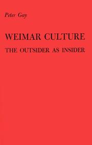 Cover of Weimar culture by Peter Gay