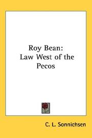 Cover of Roy Bean by C. L. Sonnichsen