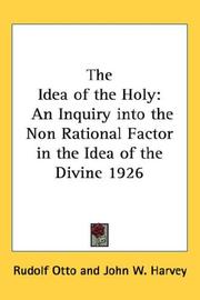 Front cover of The idea of the holy by Rudolf Otto