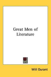 Front cover of Great Men of Literature by Will Durant