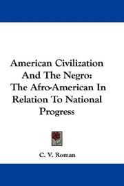 Front cover of American Civilization And The Negro by C. V. Roman