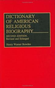 Front cover of Dictionary of American religious biography by Henry Warner Bowden