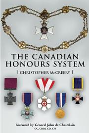 Front cover of The Canadian honours system by Christopher McCreery