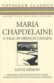 Front cover of Maria Chapdelaine by Louis Hemon