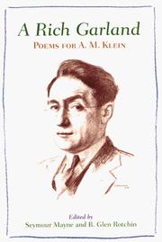 Cover of A rich garland by A. M. Klein